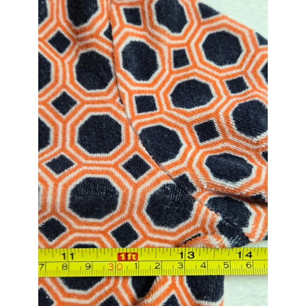 Janie and Jack Girls Size 5 Orange Navy Geometric Honeycomb Terrycloth dress‎